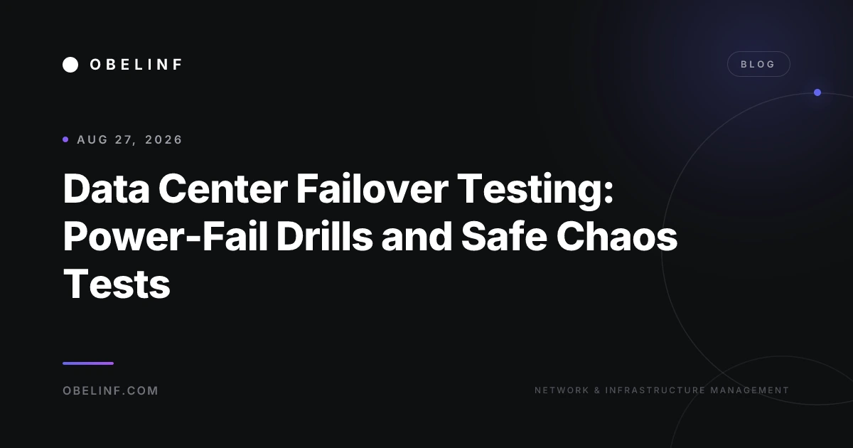 Data Center Failover Testing: Power-Fail Drills and Safe Chaos Tests