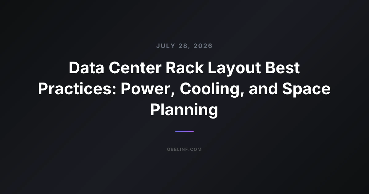 Data Center Rack Layout Best Practices: Power, Cooling, and Space Planning