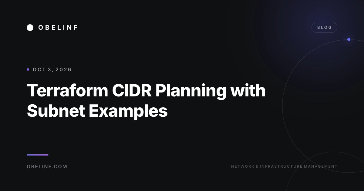 Terraform CIDR Planning with Subnet Examples