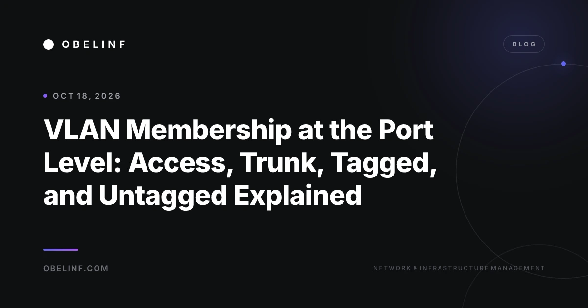 VLAN Membership at the Port Level: Access, Trunk, Tagged, and Untagged Explained