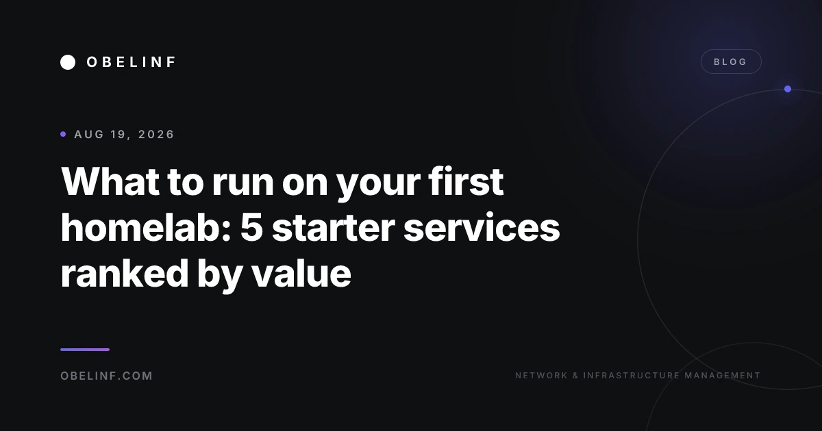 What to run on your first homelab: 5 starter services ranked by value